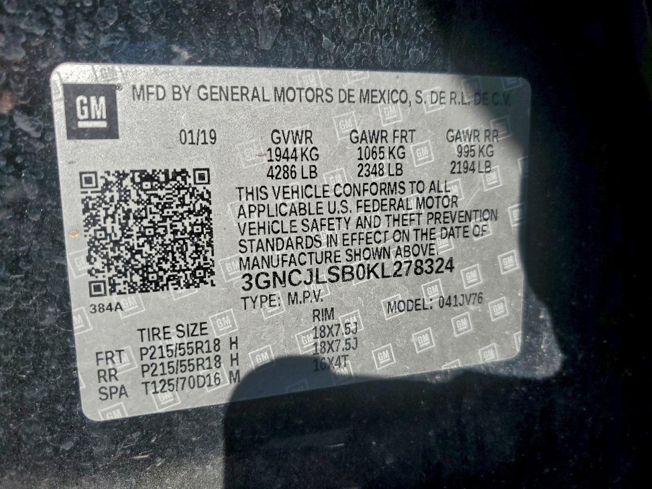 2019 CHEVROLET TRAX 1LT photo 13