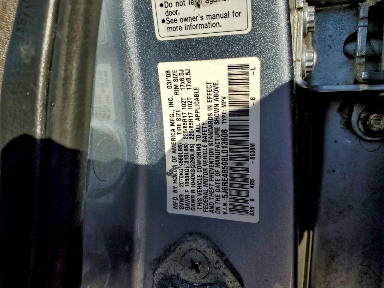 2008 HONDA CR-V EX photo 13