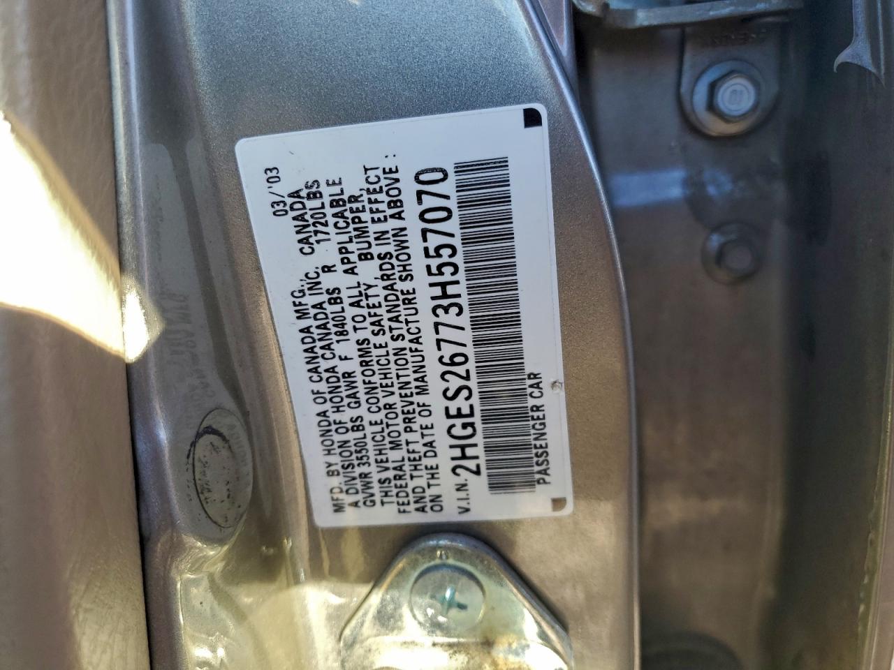 2003 HONDA CIVIC EX photo 12