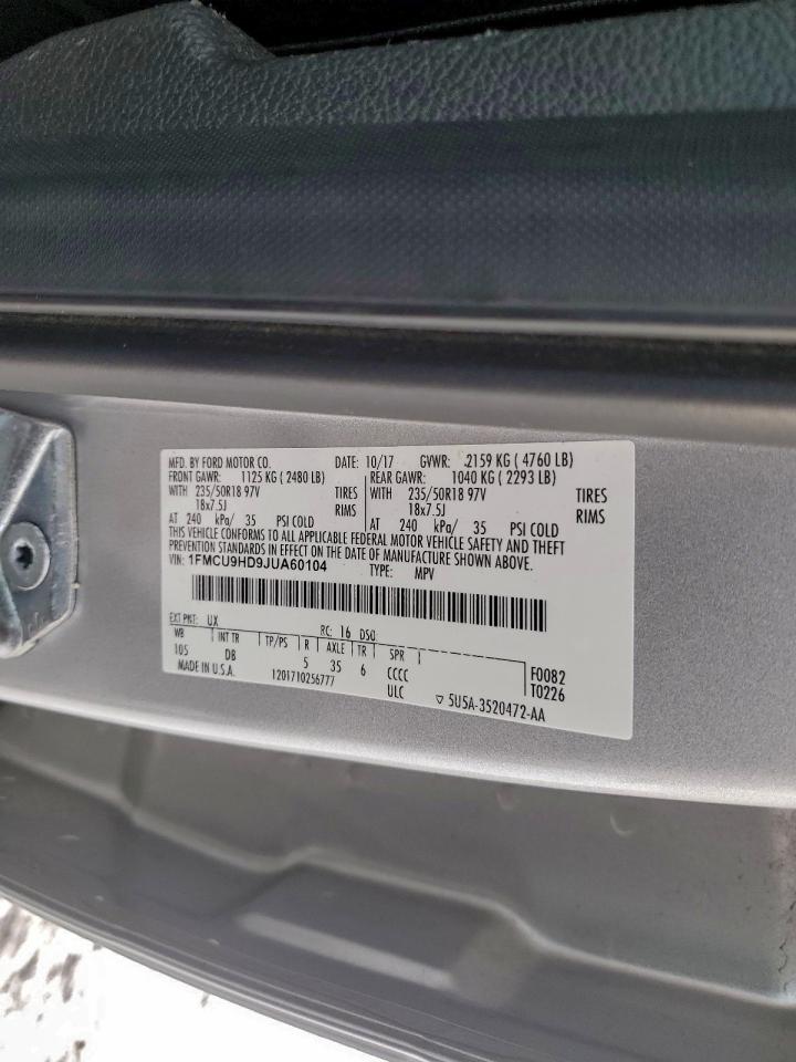 2018 FORD ESCAPE SEL photo 14