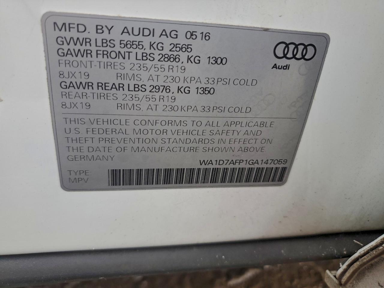 2016 AUDI Q5 PREMIUM PLUS S-LINE photo 13