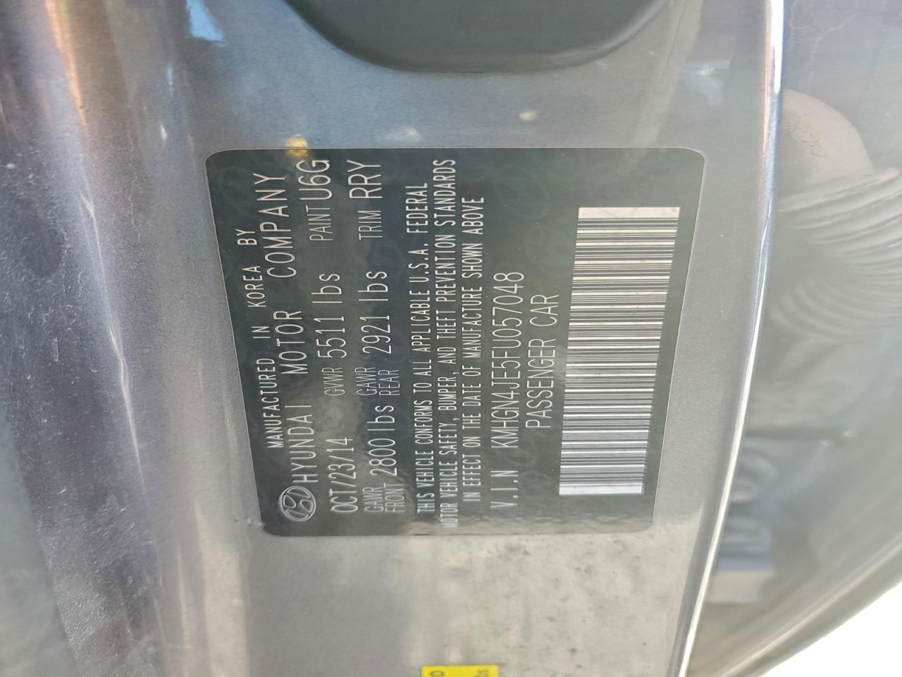 2015 HYUNDAI GENESIS 3.8L photo 12