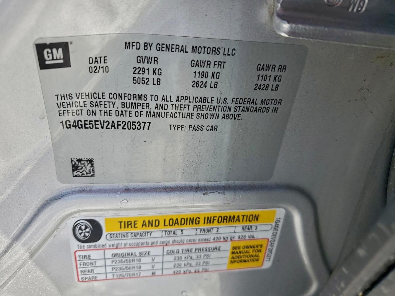 2010 BUICK LACROSSE CXS photo 12
