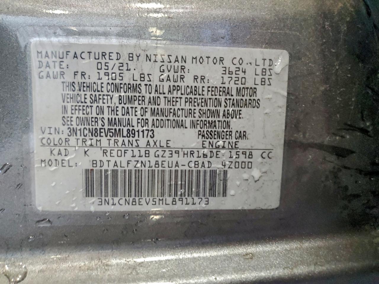 2021 NISSAN VERSA SV photo 23