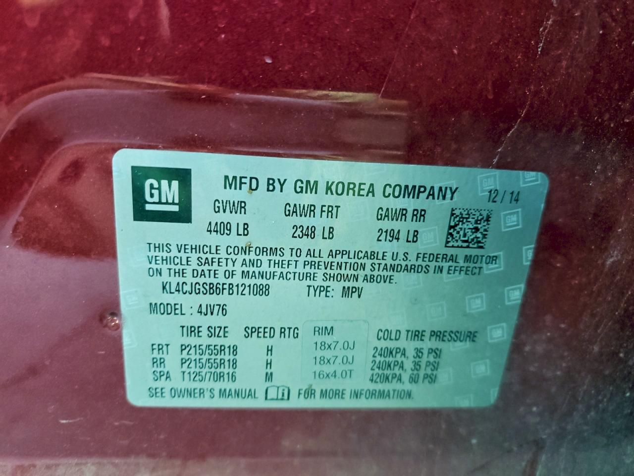 2015 BUICK ENCORE photo 14
