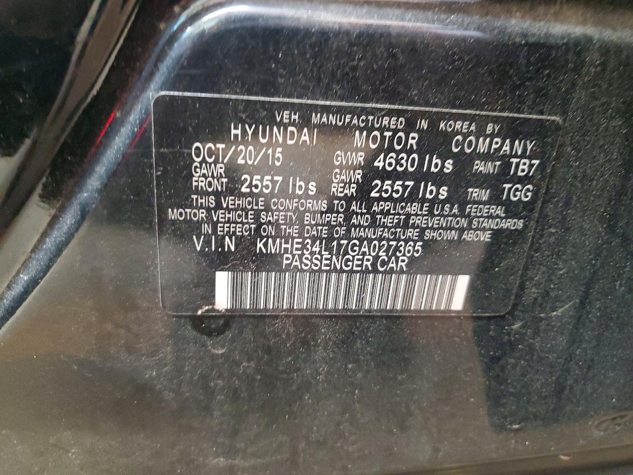 2016 HYUNDAI SONATA HYBRID photo 12