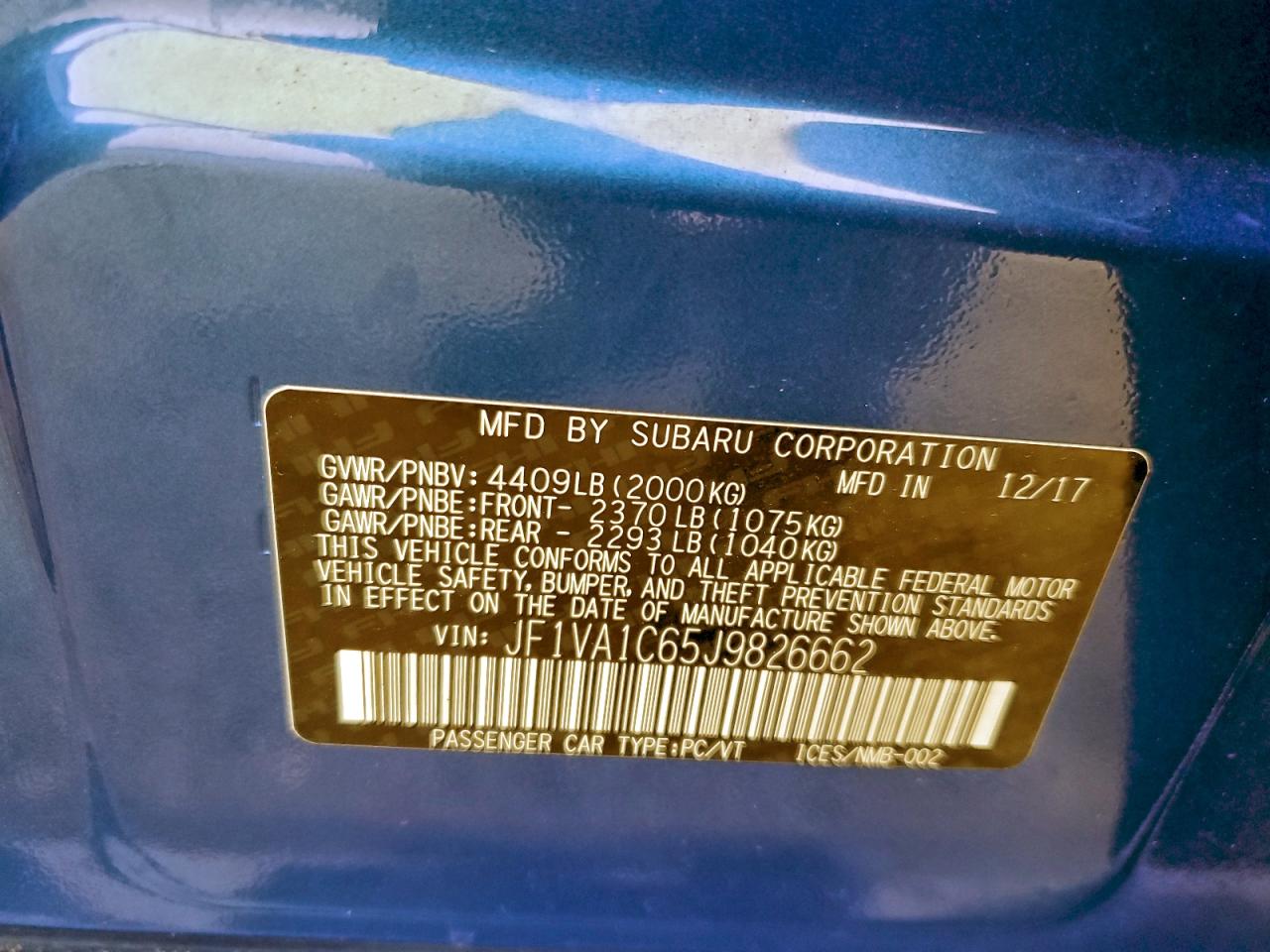 2018 SUBARU WRX PREMIUM photo 23
