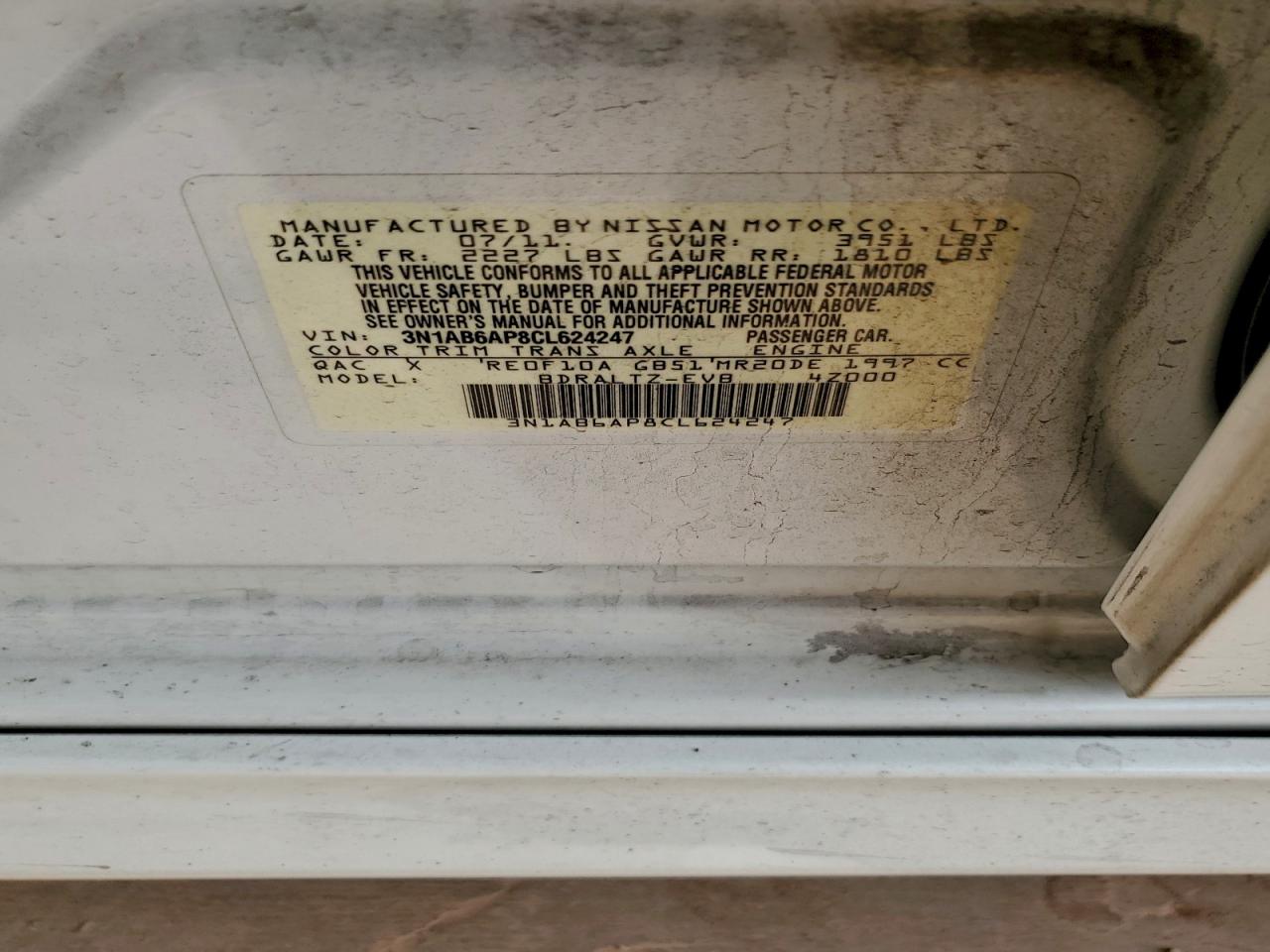2012 NISSAN SENTRA 2.0 photo 23