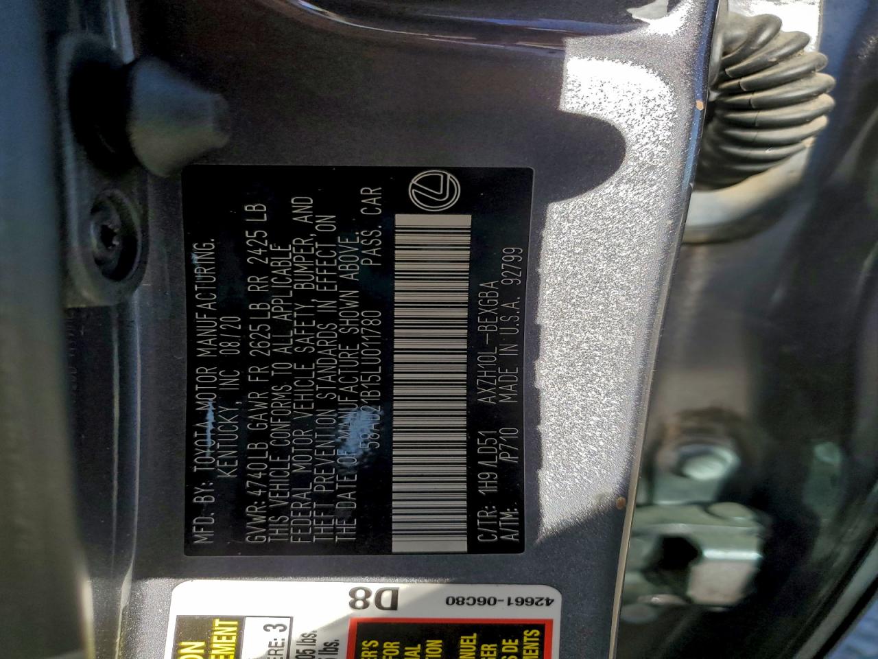 2020 LEXUS ES 300H photo 13