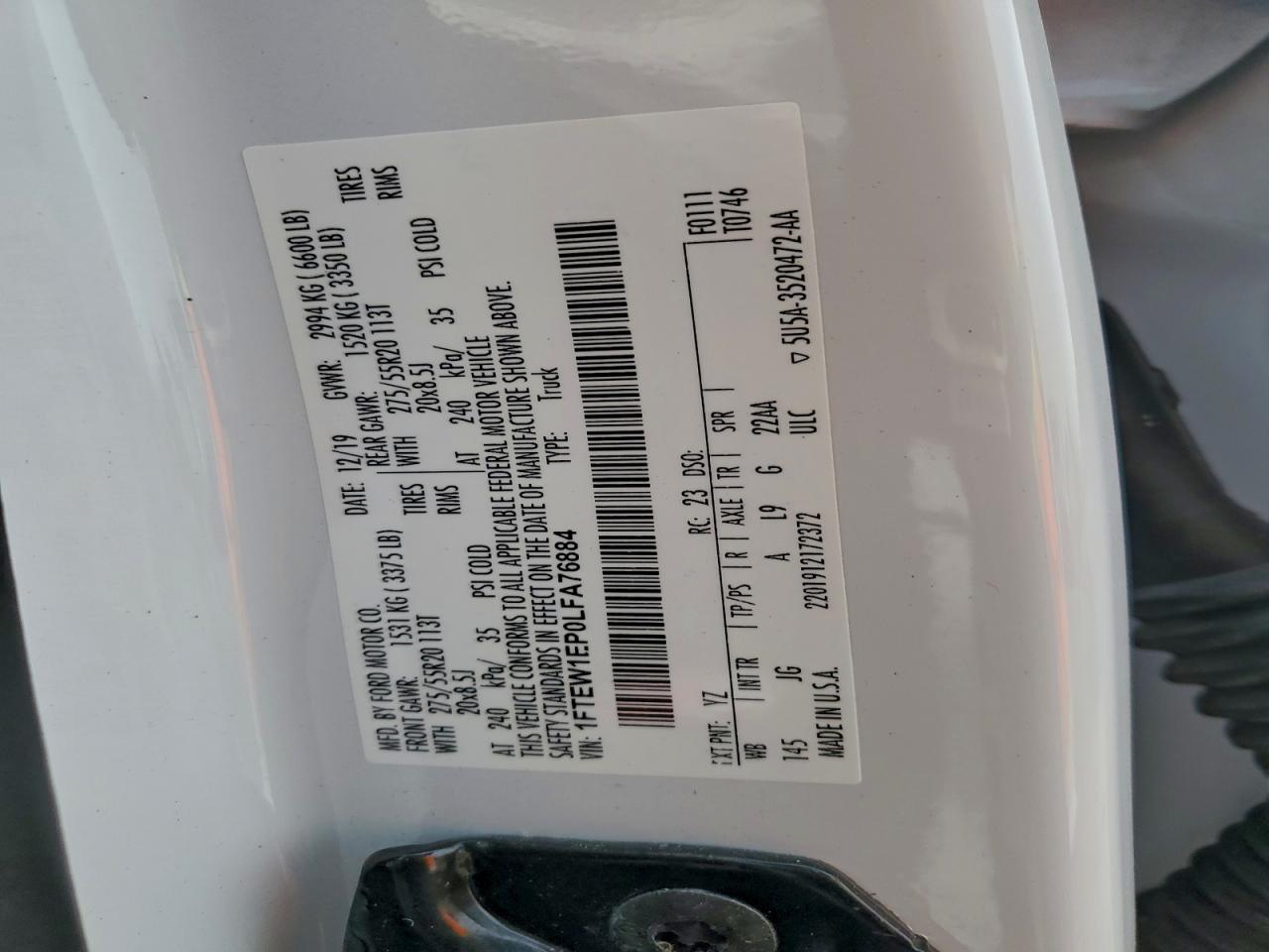 2020 FORD F150 SUPERCREW photo 13