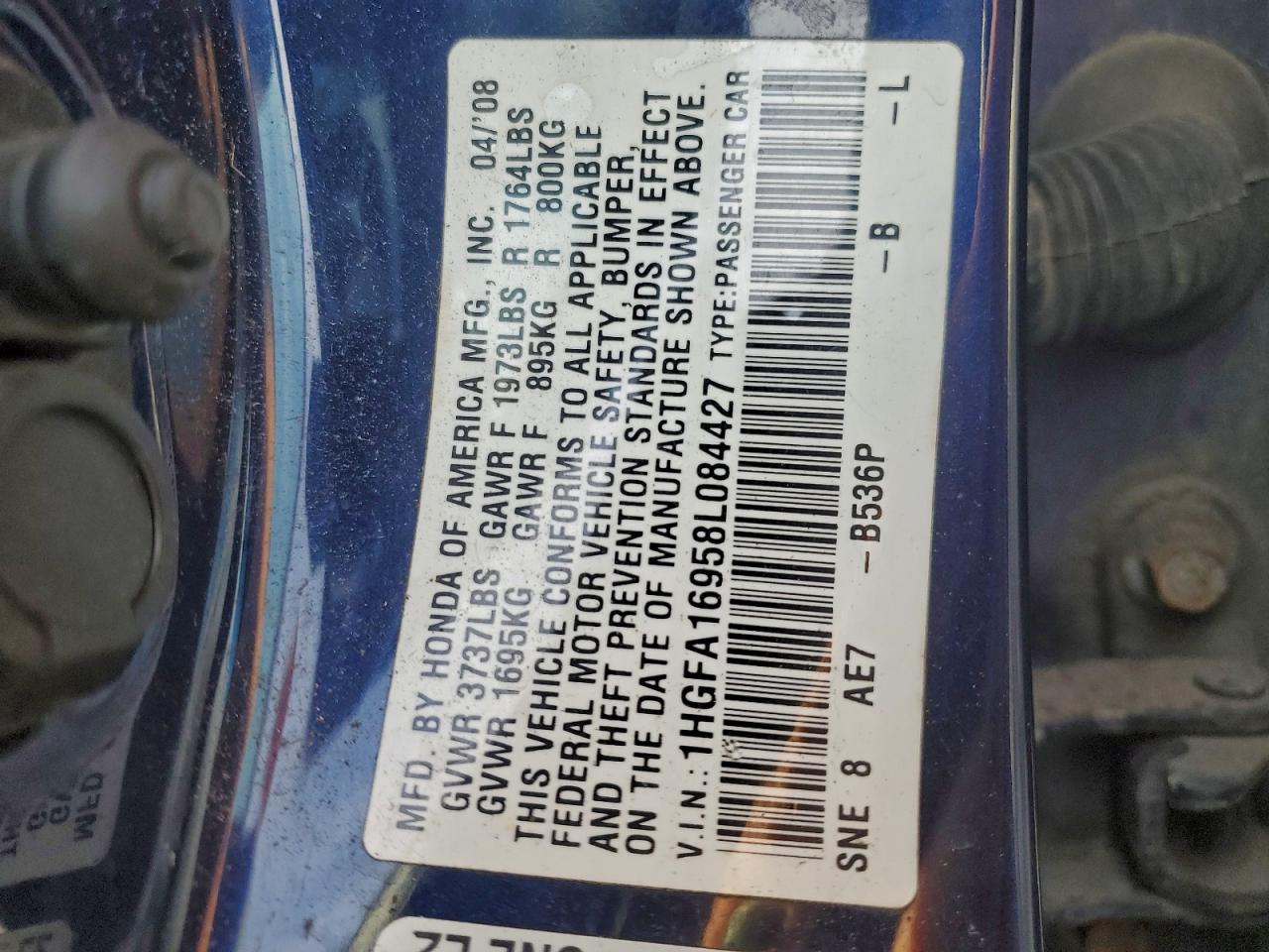 2008 HONDA CIVIC EXL photo 12