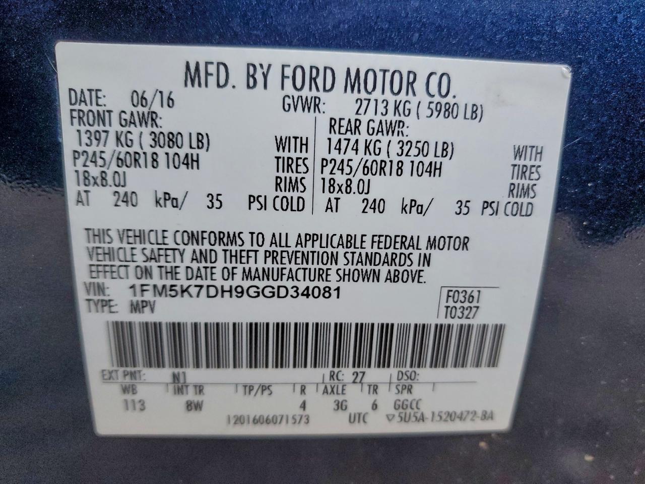 2016 FORD EXPLORER XLT photo 13