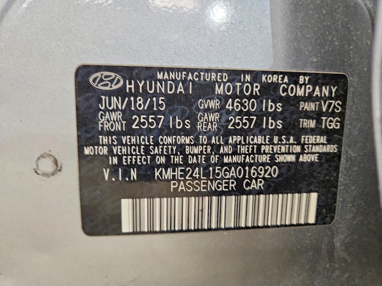 2016 HYUNDAI SONATA HYBRID photo 12
