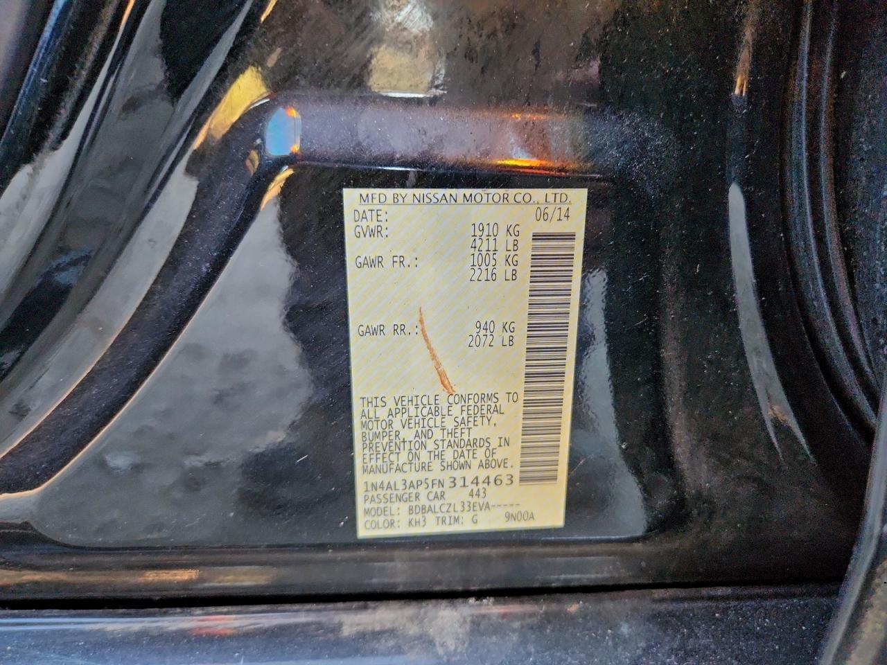 2015 NISSAN ALTIMA 2.5 photo 13