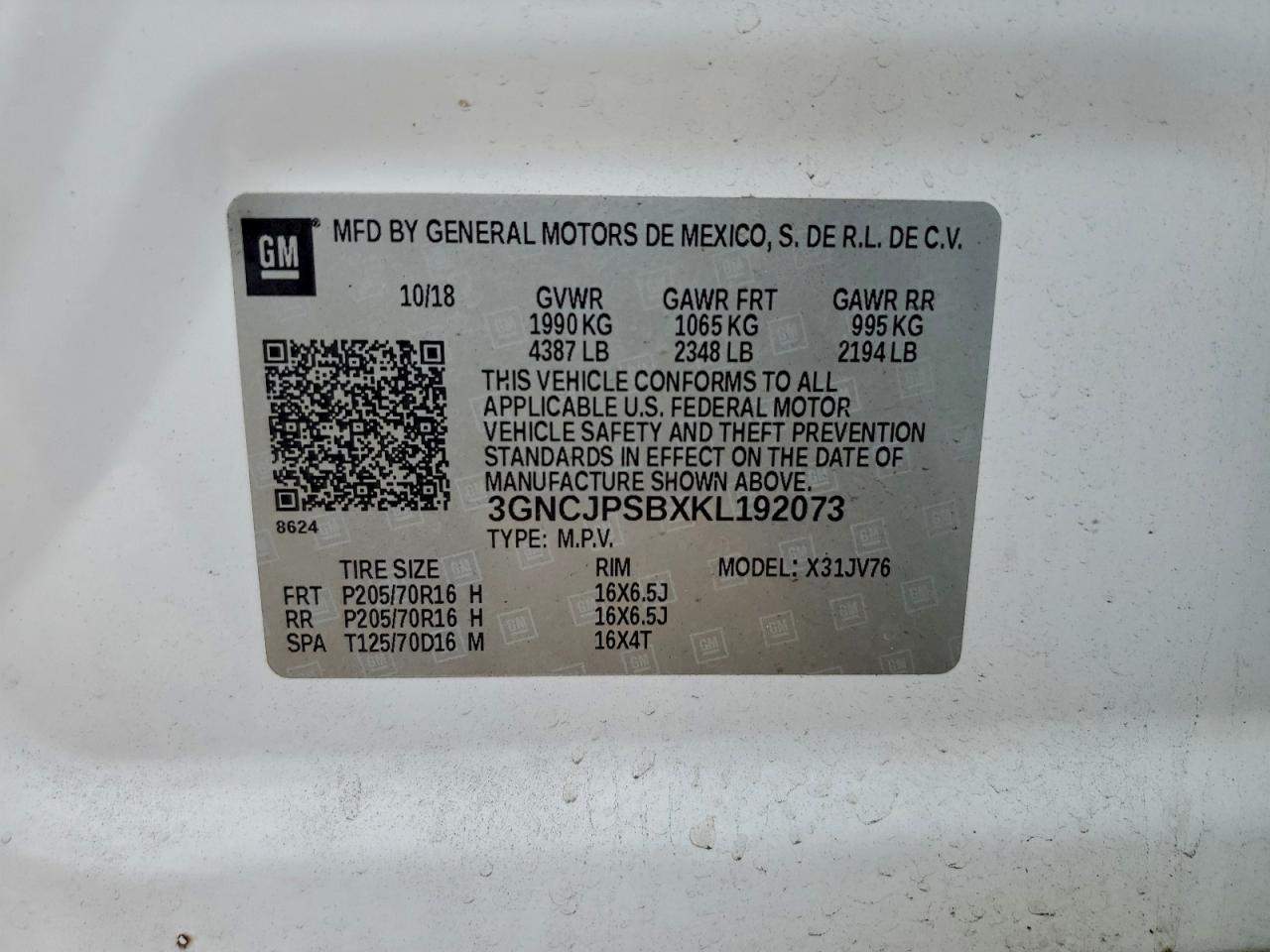 2019 CHEVROLET TRAX 1LT photo 13