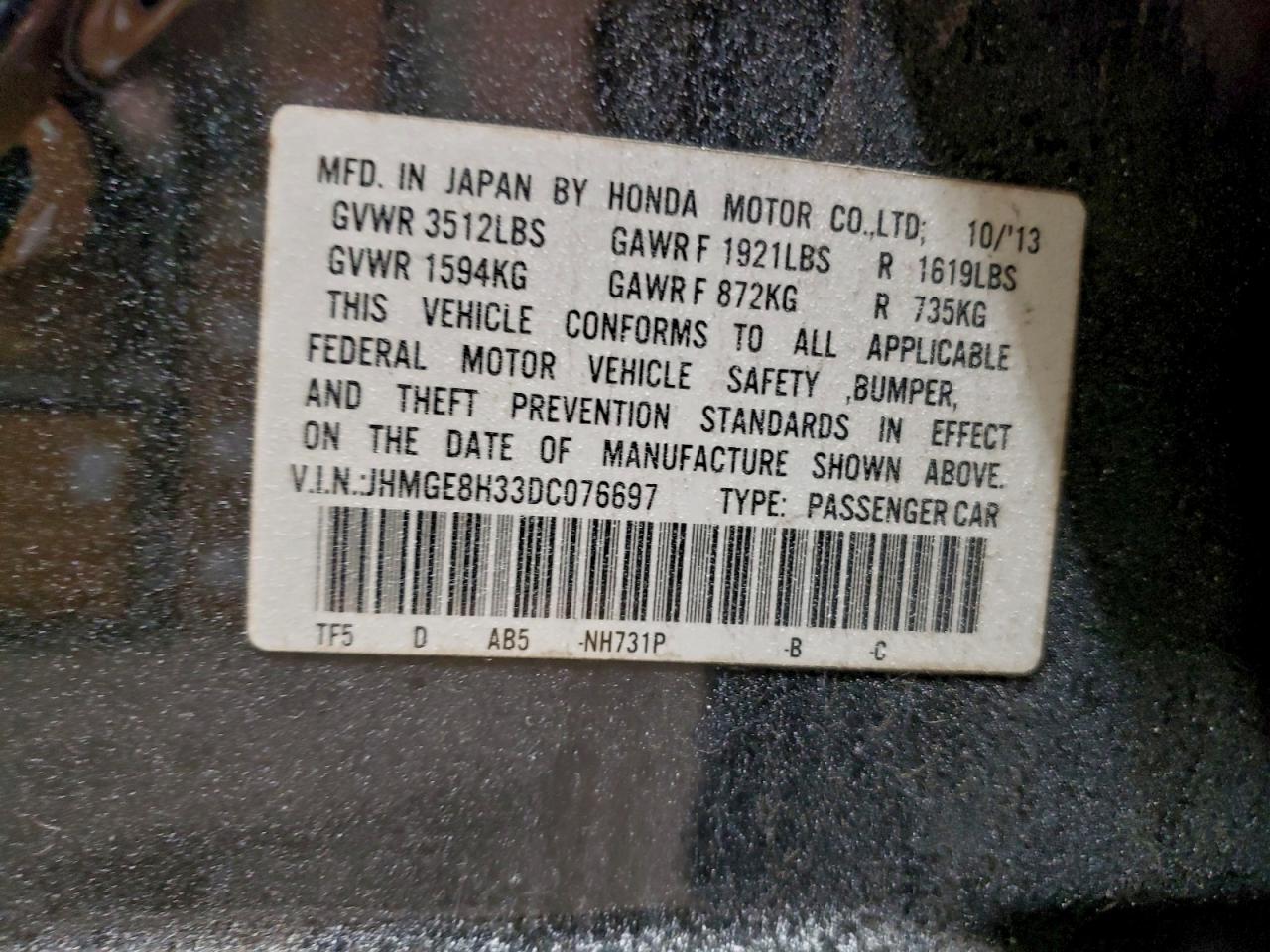 2013 HONDA FIT photo 13