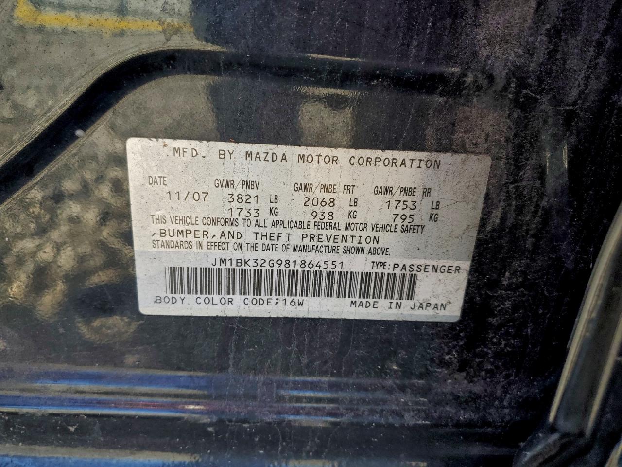 2008 MAZDA 3 I photo 12