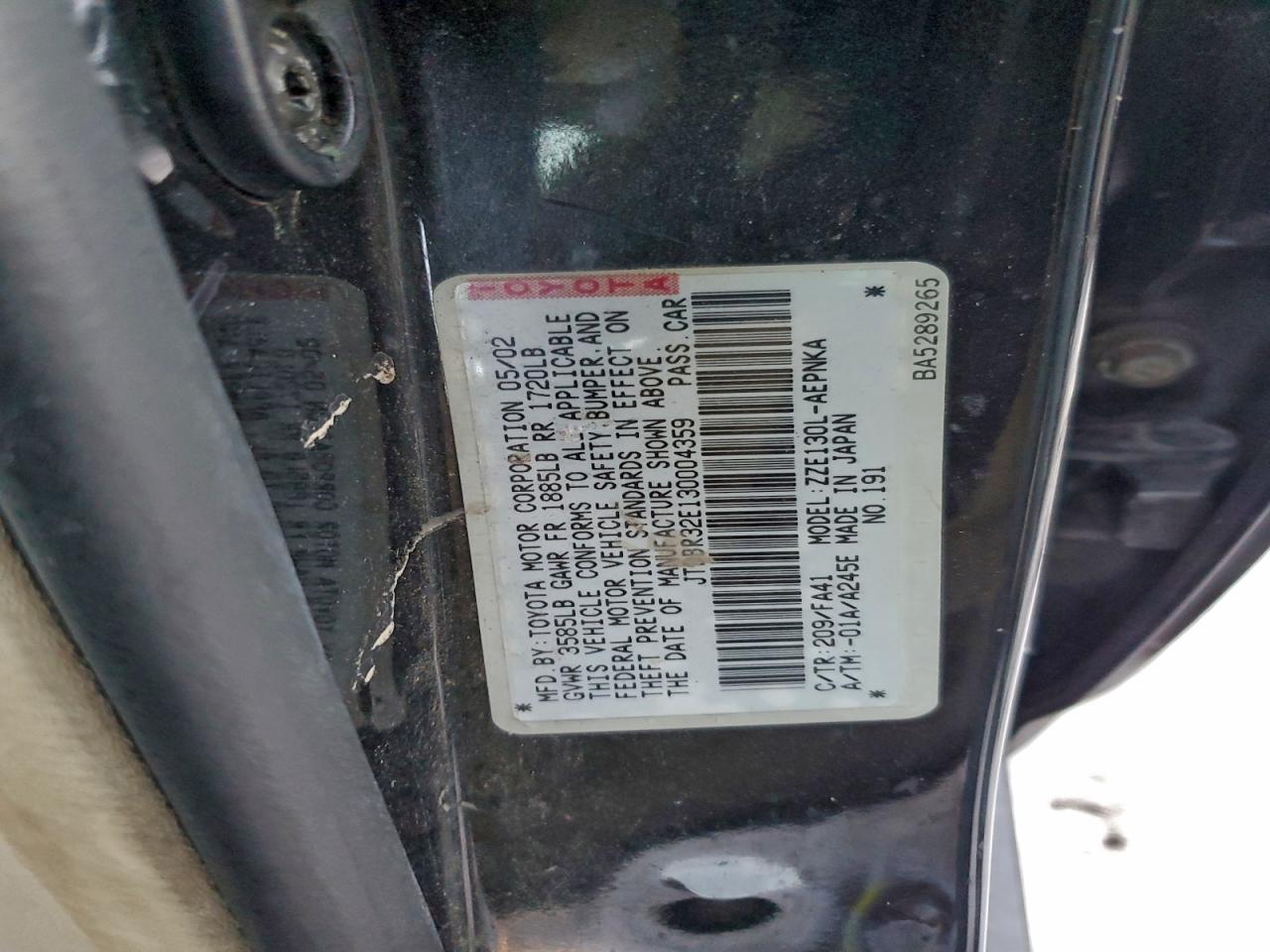 2003 TOYOTA COROLLA CE photo 12