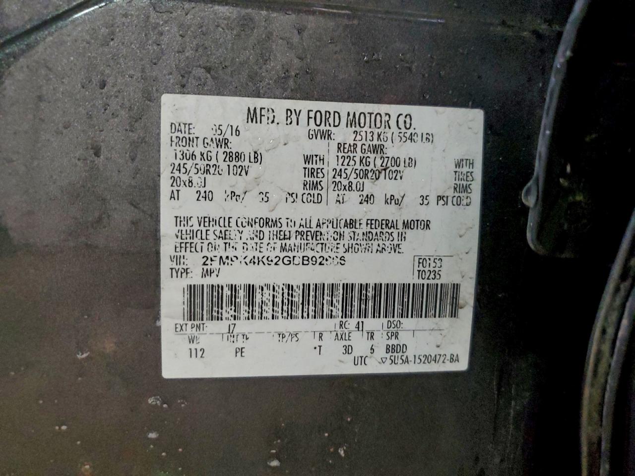2016 FORD EDGE TITANIUM photo 12