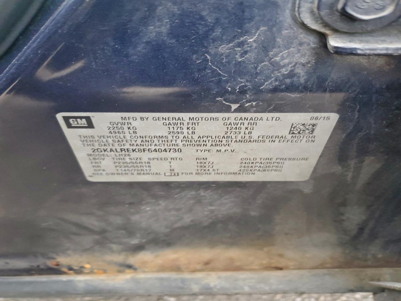 2015 GMC TERRAIN SLE photo 13