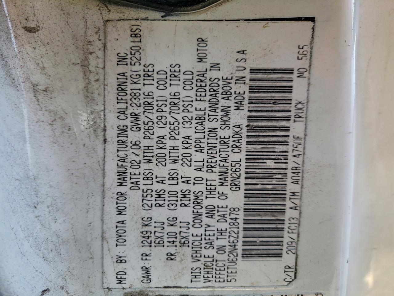 2006 TOYOTA TACOMA PRERUNNER ACCESS CAB photo 12