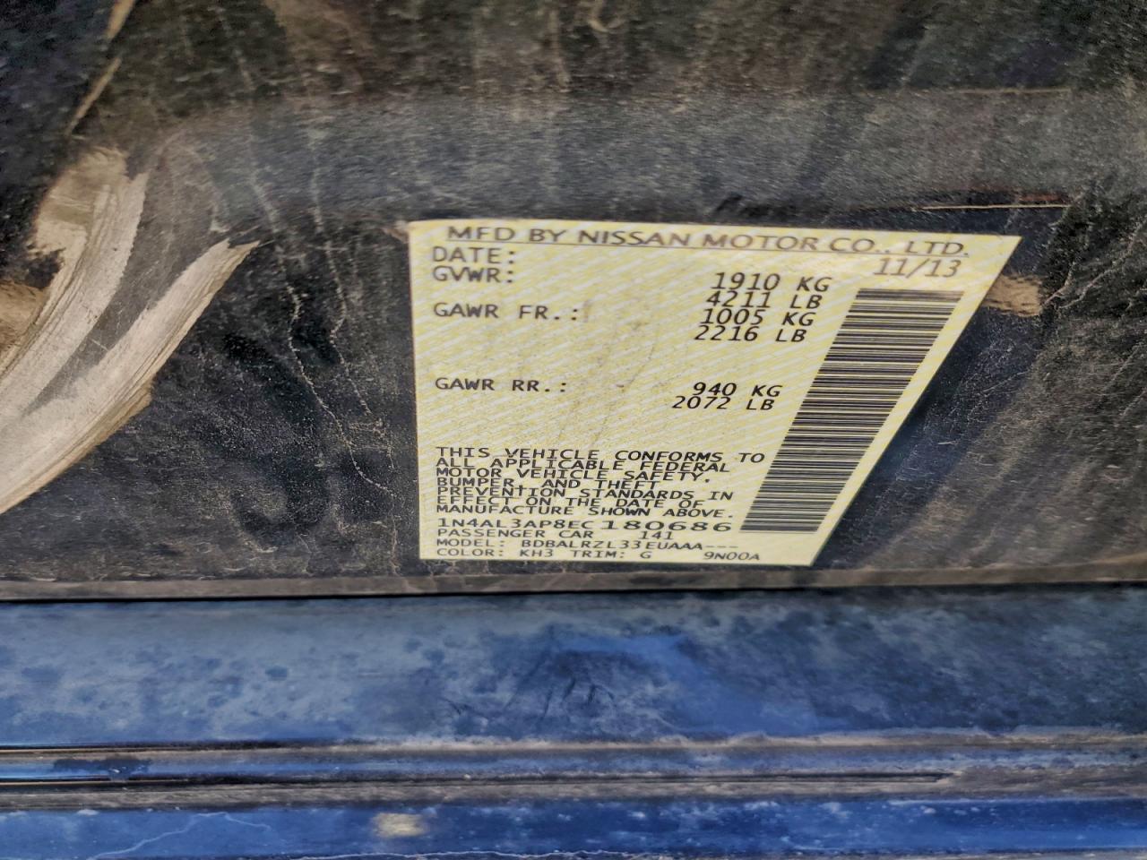 2014 NISSAN ALTIMA 2.5 photo 12