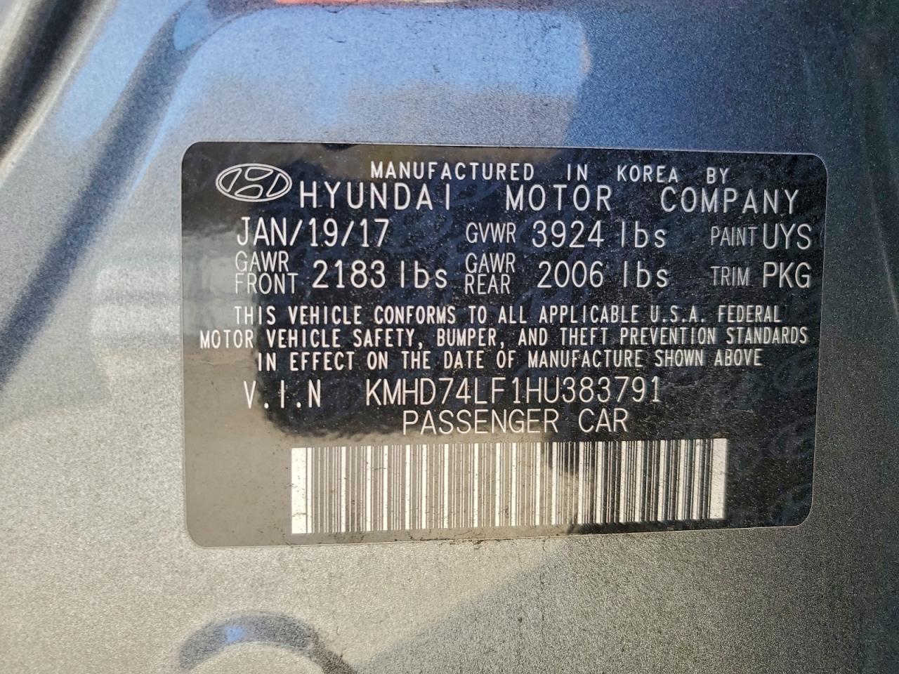 2017 HYUNDAI ELANTRA SE photo 12