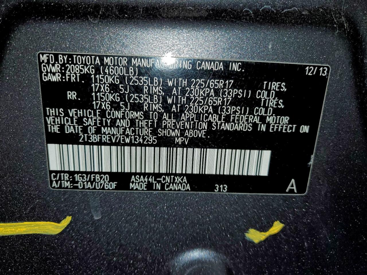 2014 TOYOTA RAV4 LE photo 12