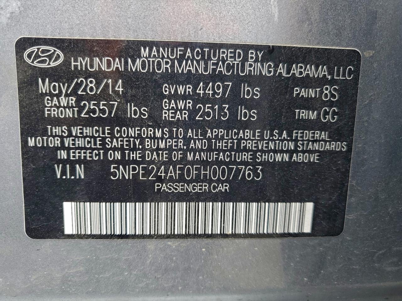 2015 HYUNDAI SONATA SE photo 12