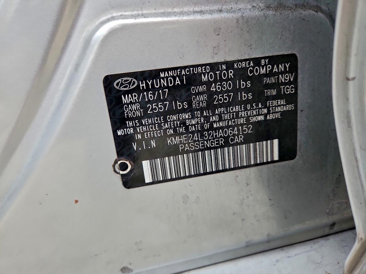 2017 HYUNDAI SONATA HYBRID photo 12