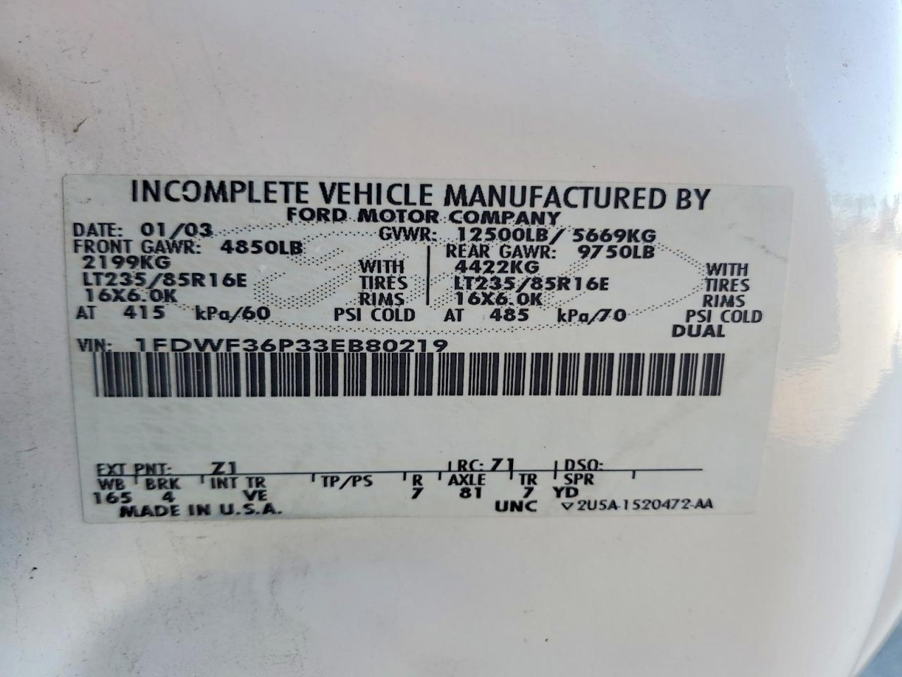 2003 FORD F350 SUPER DUTY photo 14