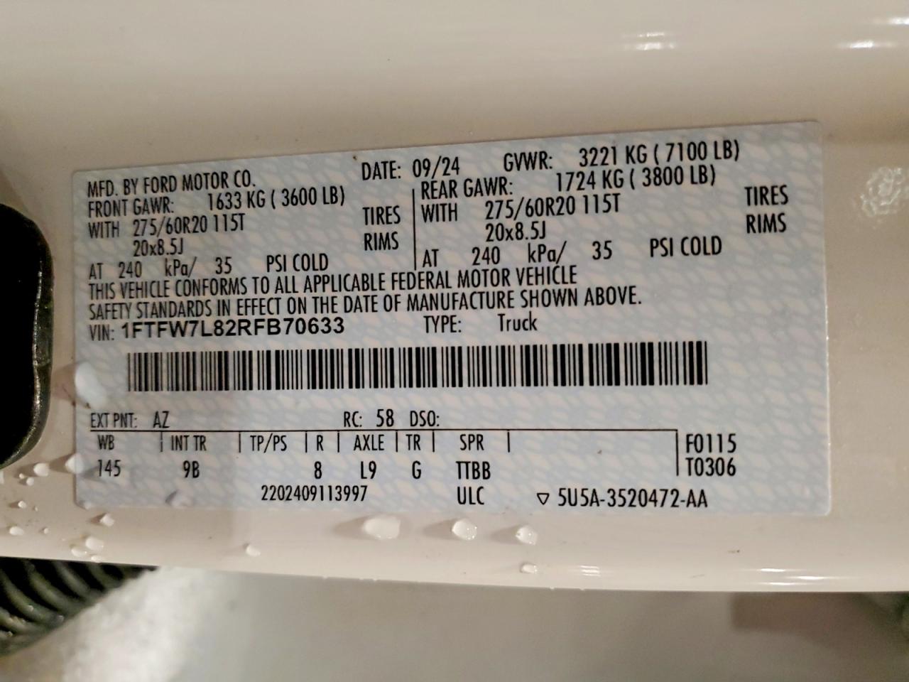 2024 FORD F150 PLATINUM photo 12