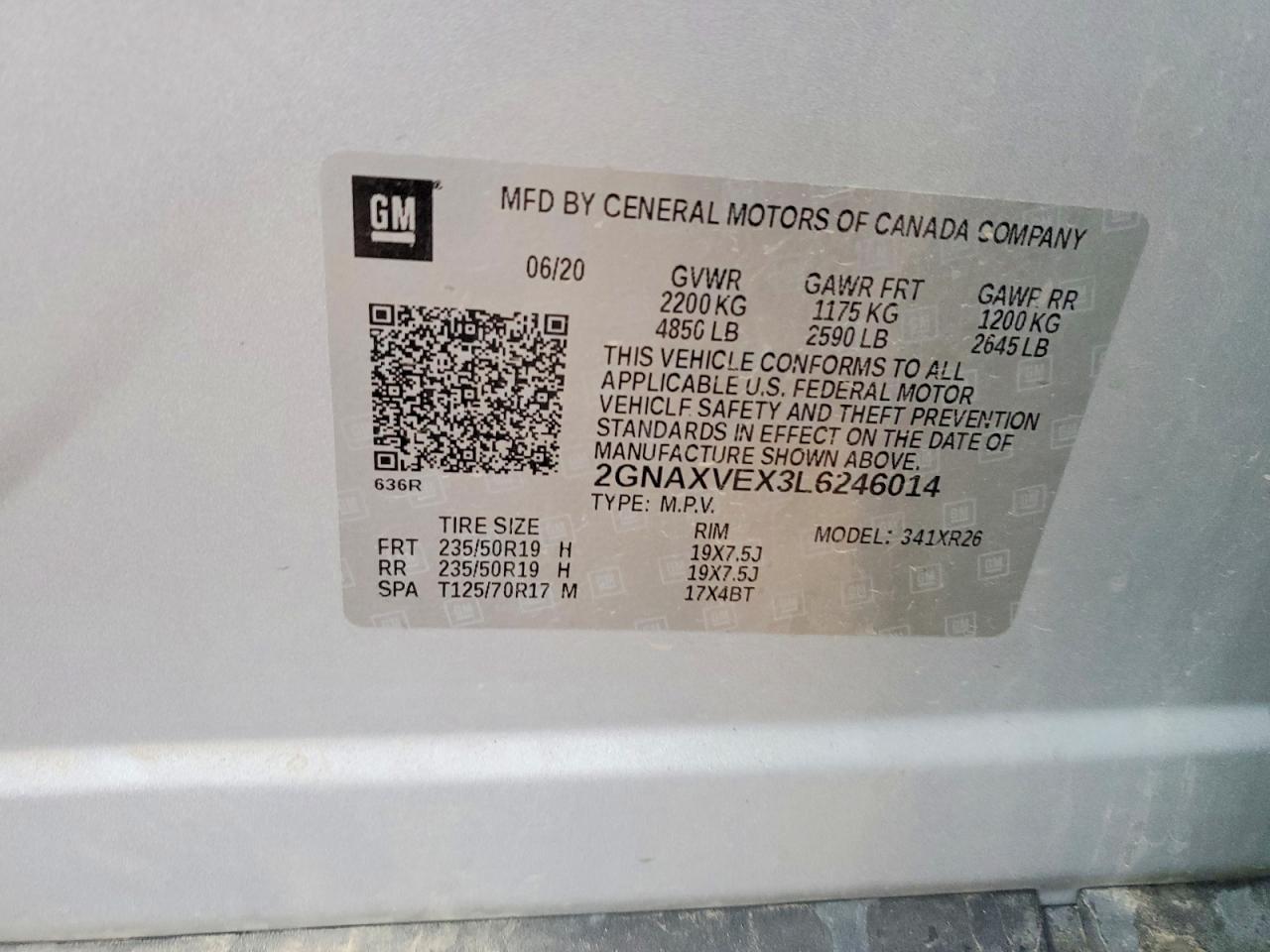 2020 CHEVROLET EQUINOX LT photo 13