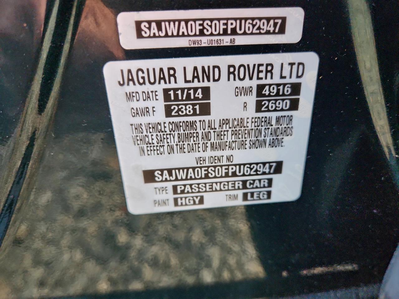 2015 JAGUAR XF 2.0T PREMIUM photo 12