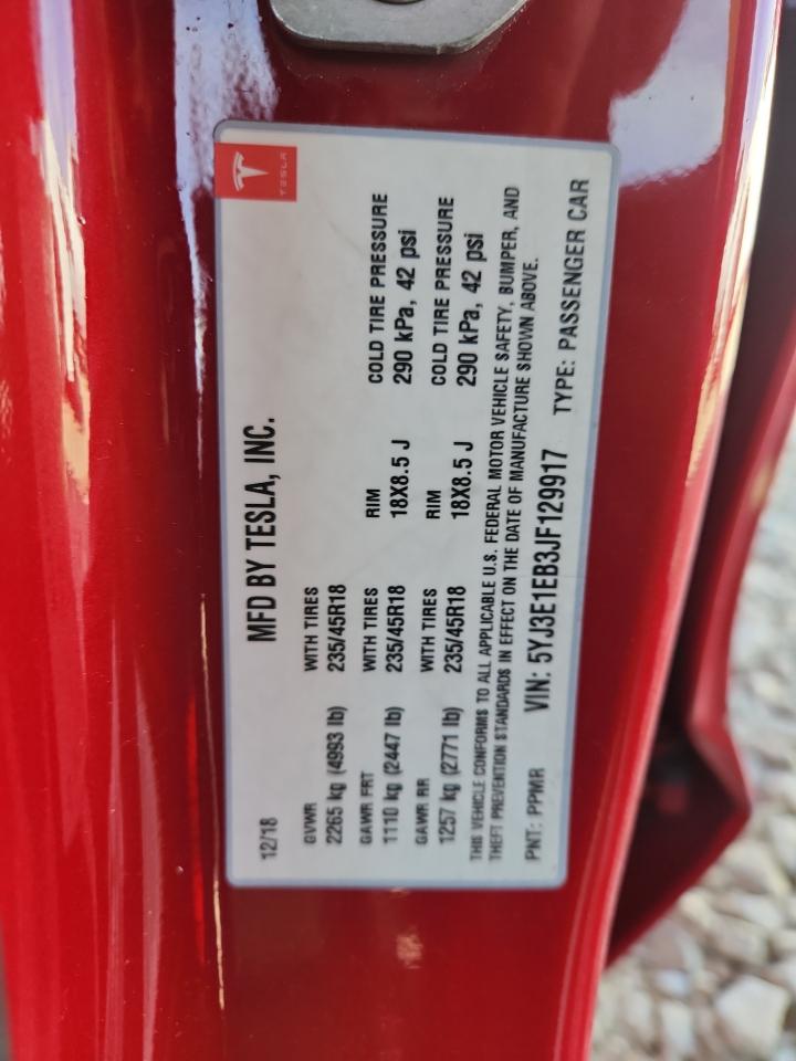 2018 TESLA MODEL 3 photo 13