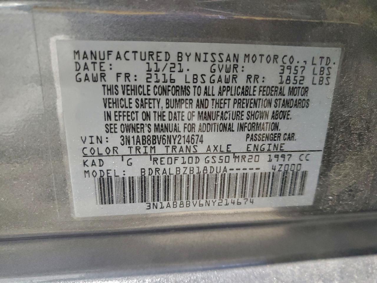 2022 NISSAN SENTRA S photo 13
