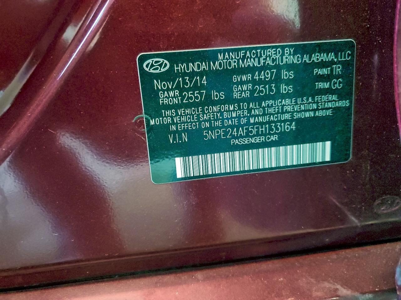 2015 HYUNDAI SONATA SE photo 12