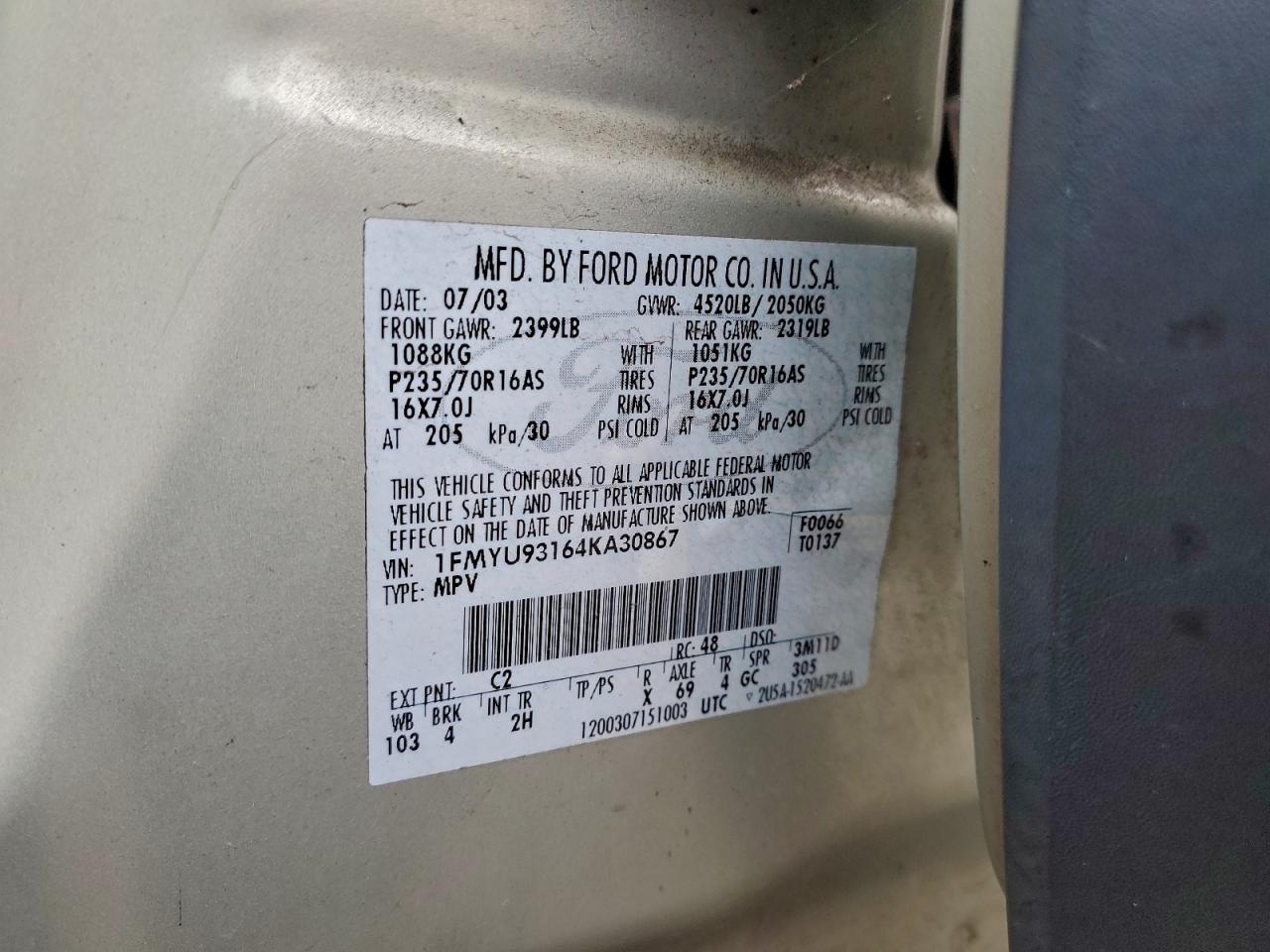 2004 FORD ESCAPE XLT photo 13