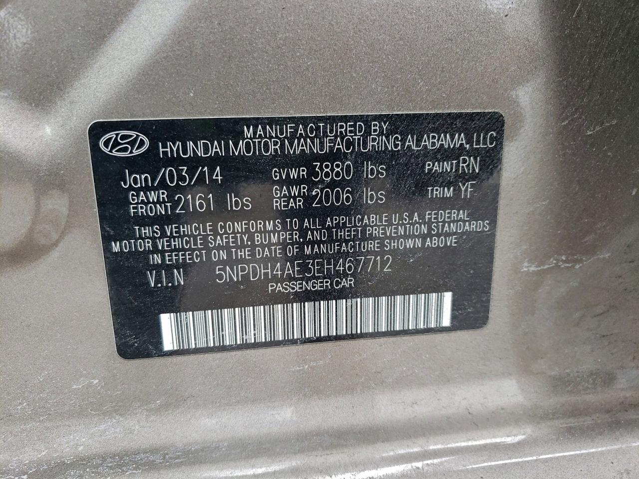 2014 HYUNDAI ELANTRA SE photo 12