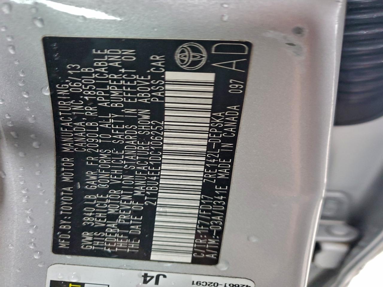 2013 TOYOTA COROLLA BASE photo 12
