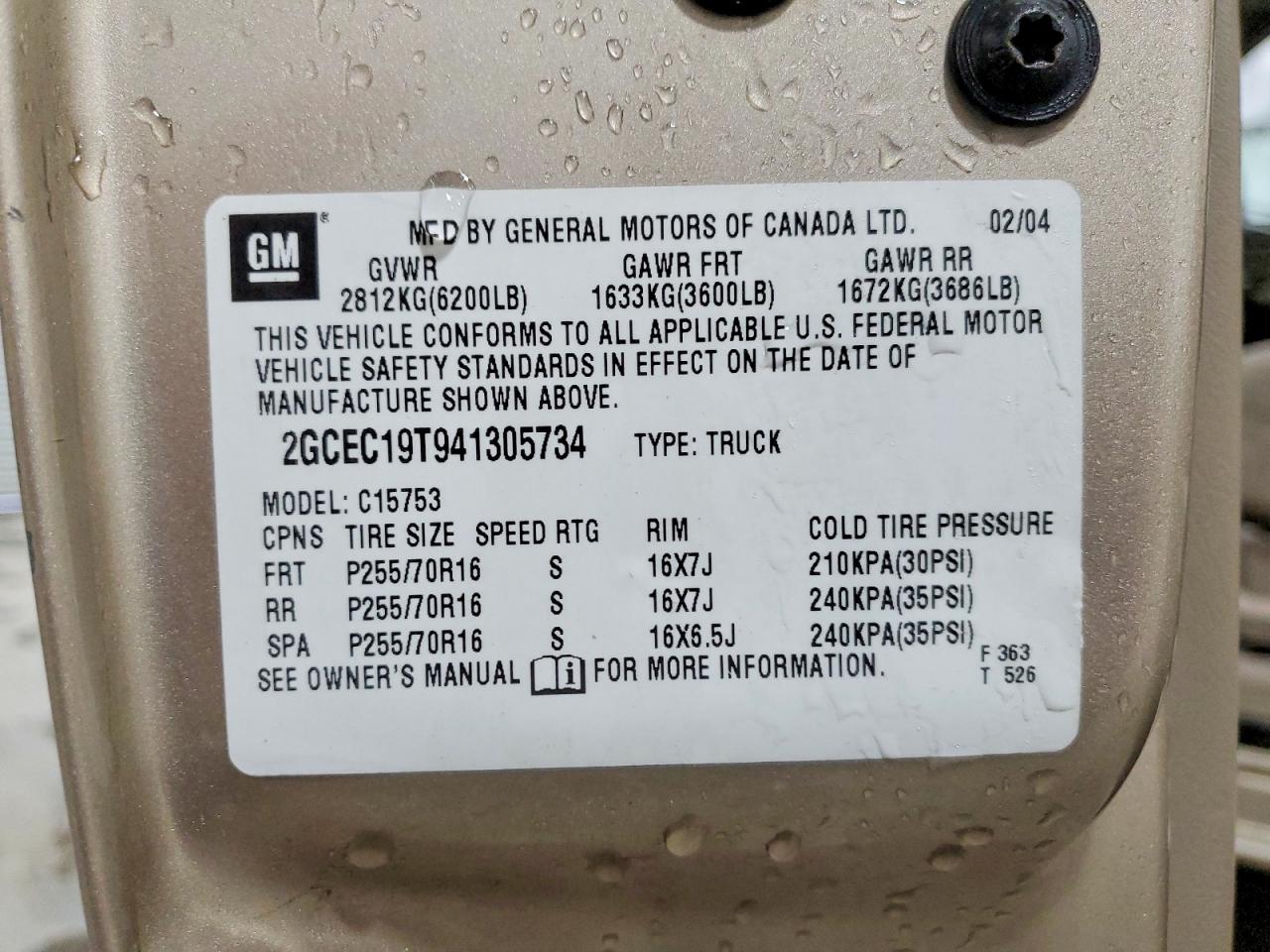 2004 CHEVROLET SILVERADO C1500 photo 13