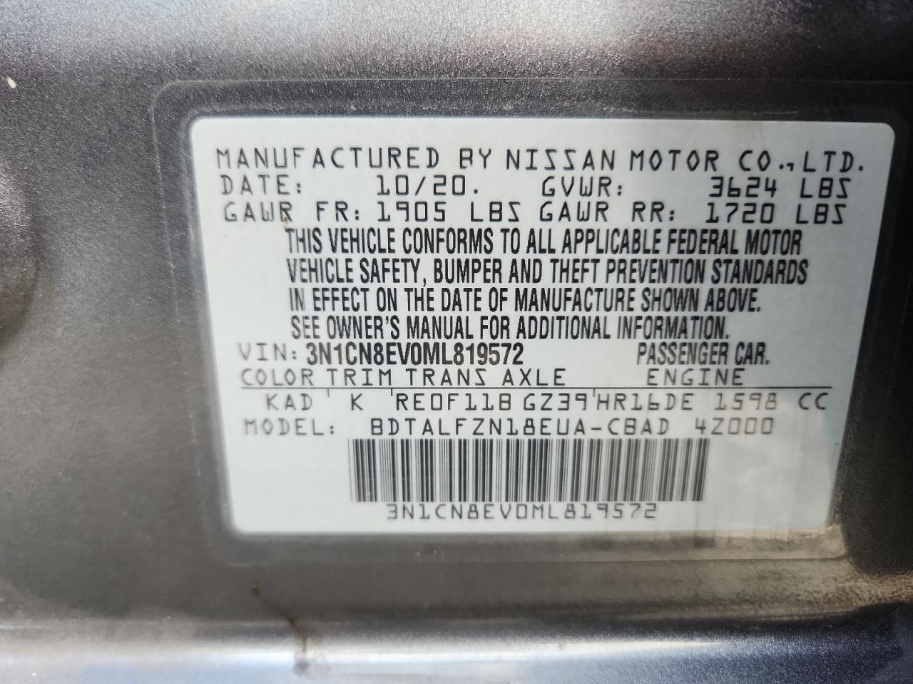 2021 NISSAN VERSA SV photo 13