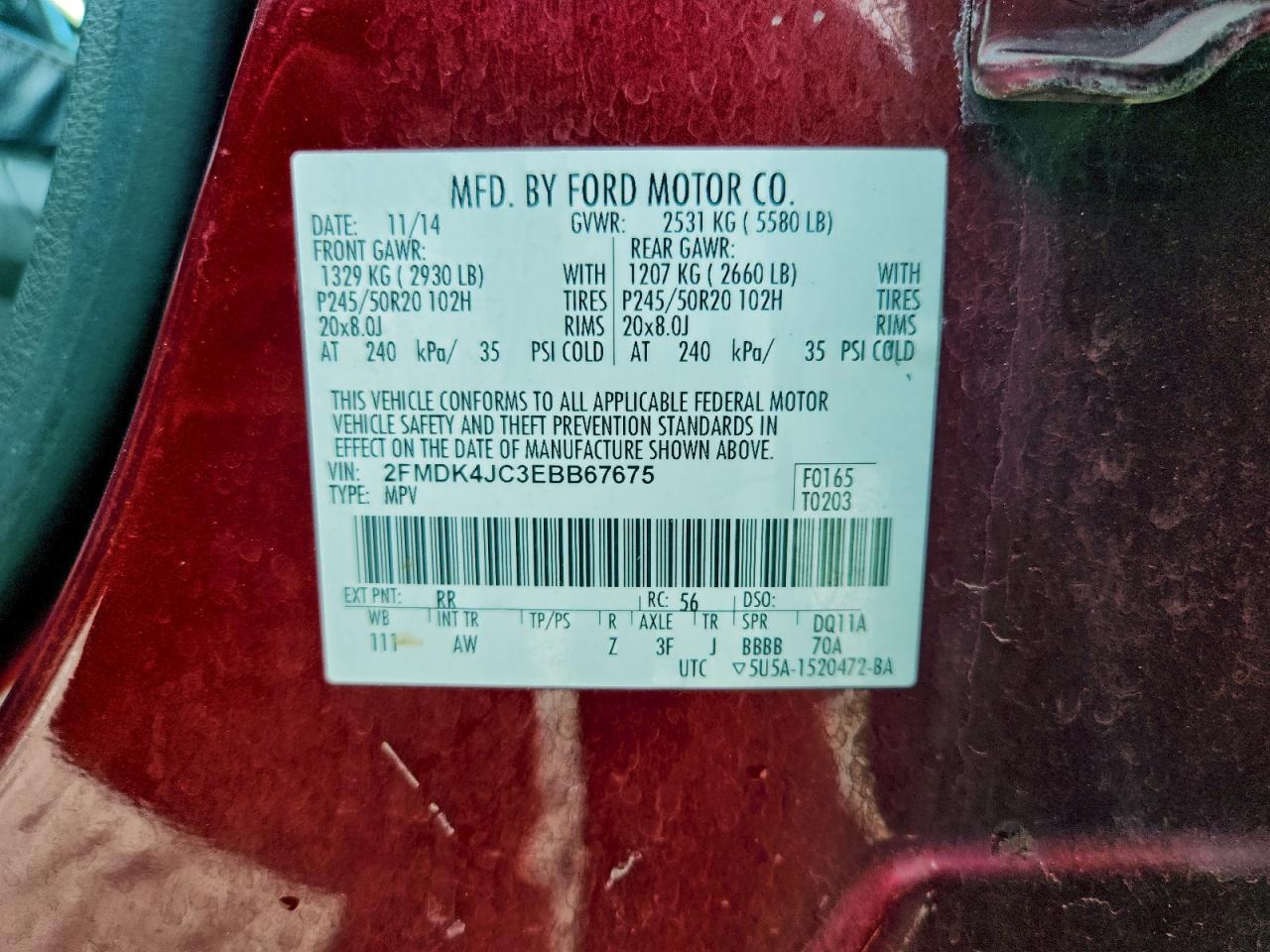 2014 FORD EDGE SEL photo 14