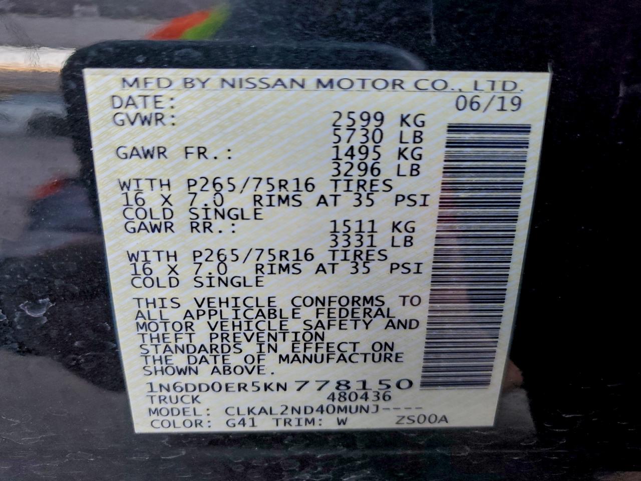 2019 NISSAN FRONTIER S photo 13