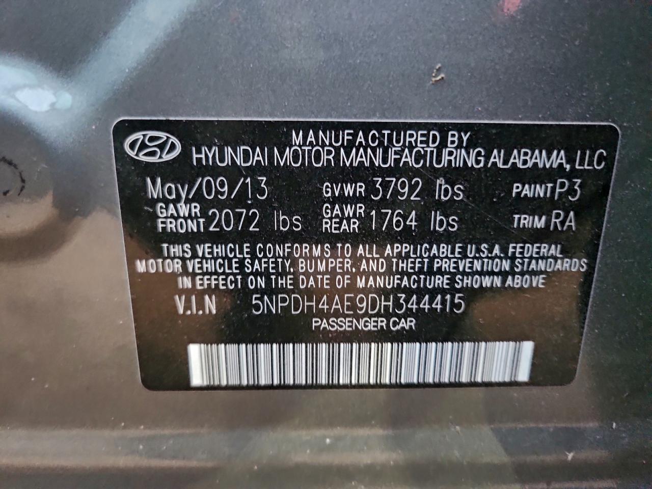 2013 HYUNDAI ELANTRA GLS photo 12