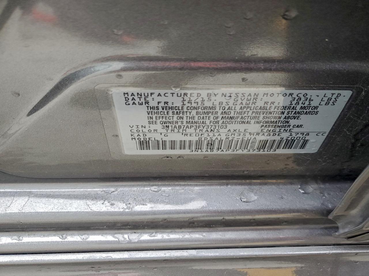 2015 NISSAN SENTRA S photo 12