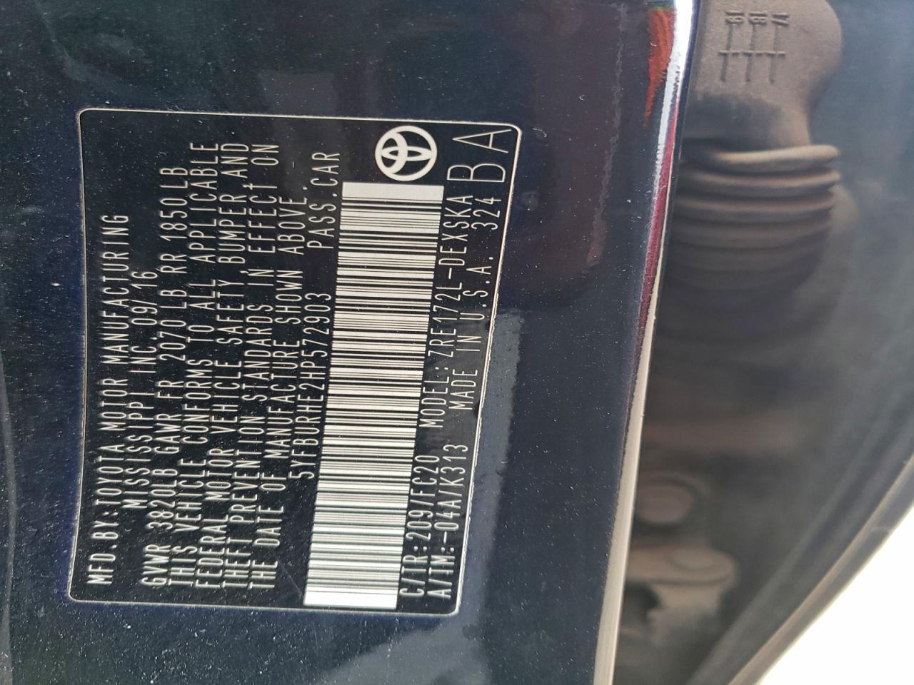 2017 TOYOTA COROLLA L photo 13