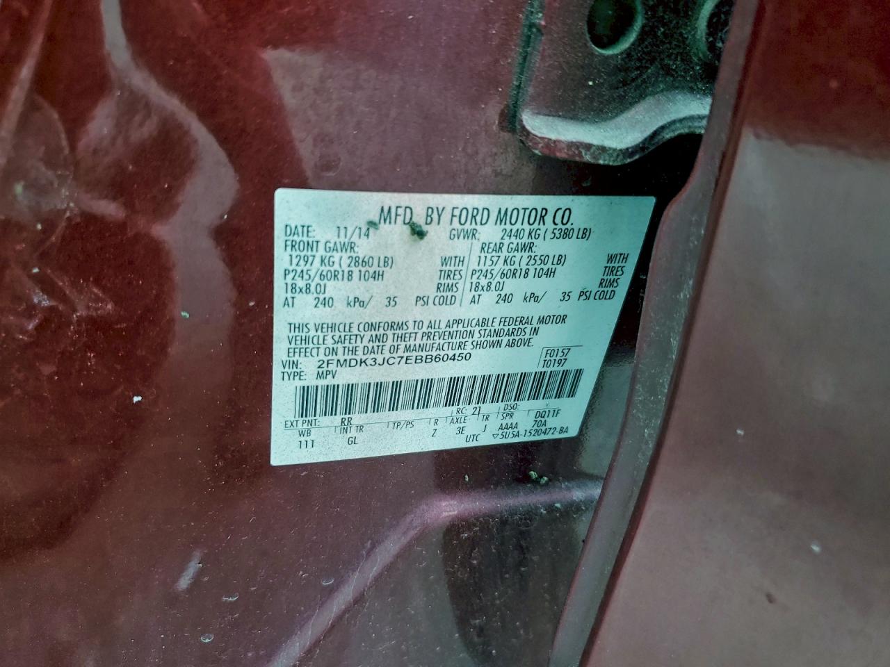 2014 FORD EDGE SEL photo 13
