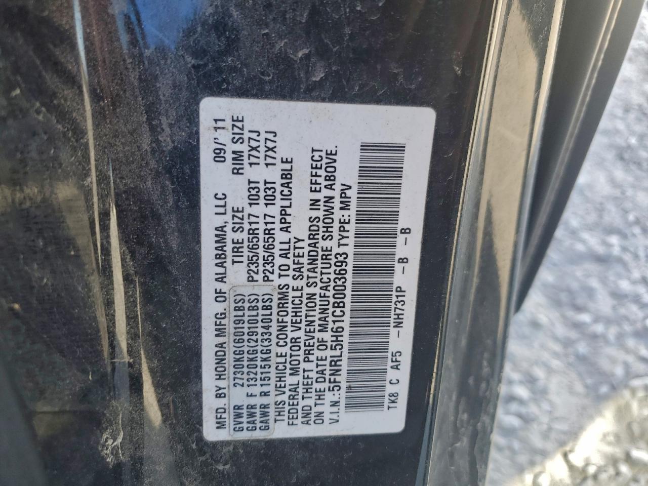 2012 HONDA ODYSSEY EXL photo 13