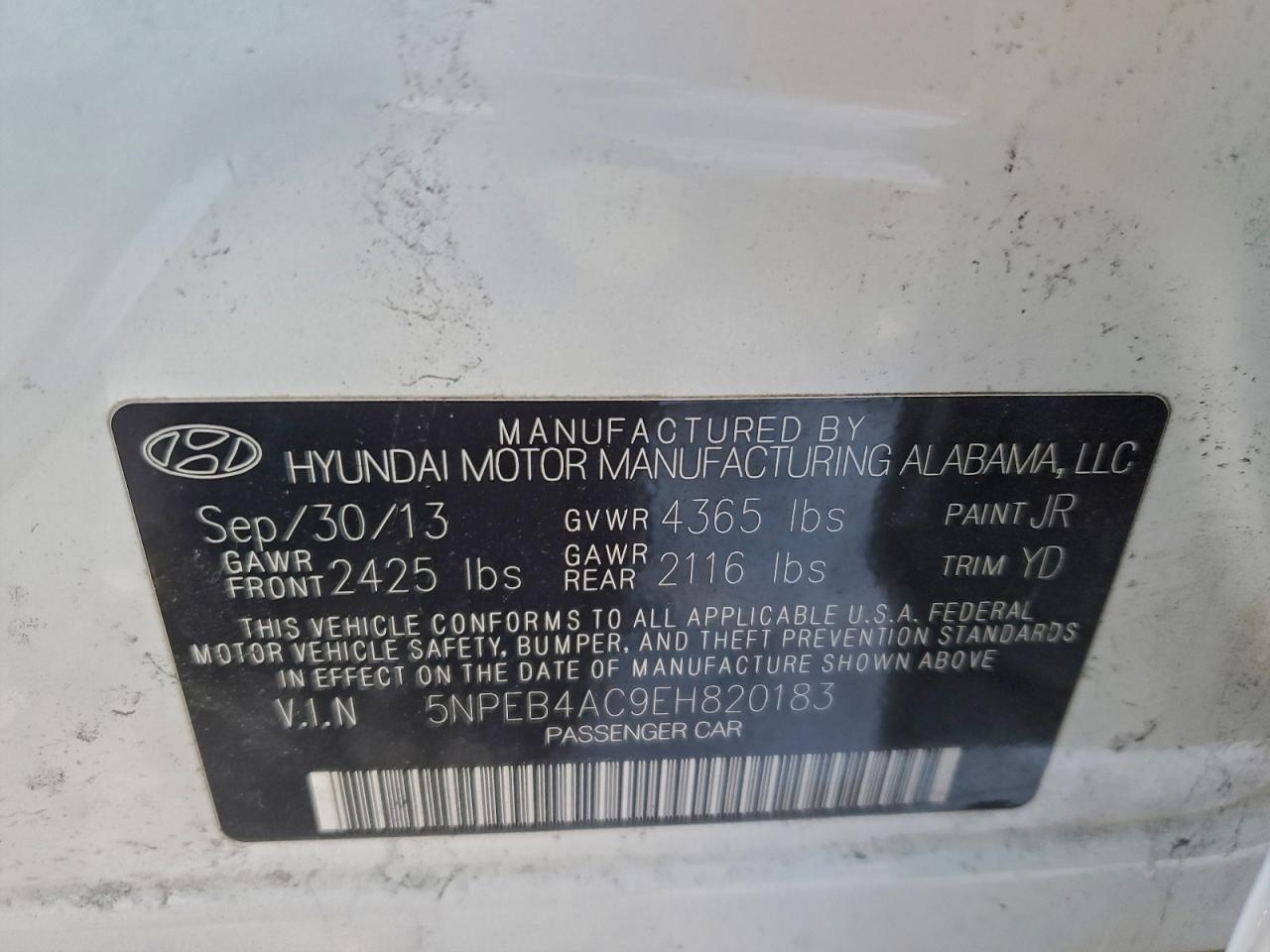 2014 HYUNDAI SONATA GLS photo 12